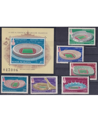 F-EX50111 RUMANIA MNH 1980 OLYMPIC GAMES MOSCOW STADIUM.