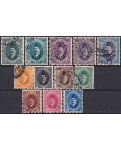 F-EX49958 EGYPT 1923-24 KING FAROUK USED 5m - 1 Pound.