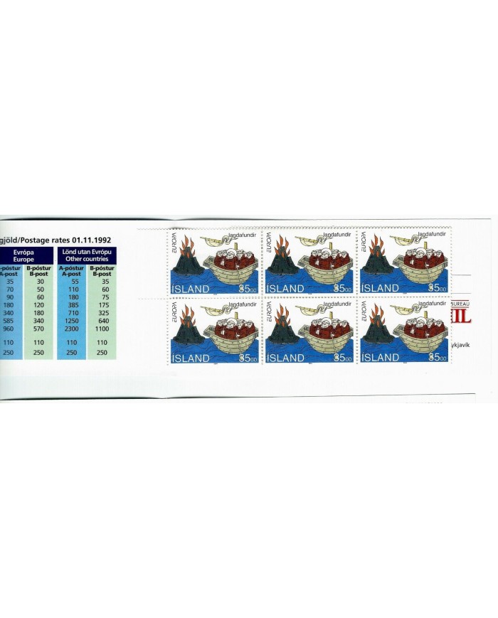 F-EX50056 ICELAND MNH 1994 EUROPA BOOKLED VOYAGE OF ST BRENDAN.
