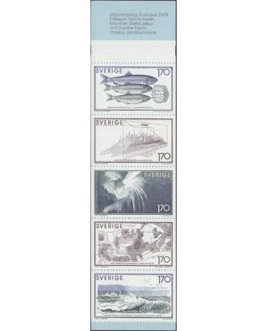 F-EX50063 SWEDEN MNH 1979 SEA RESEARCH FISH PECES BOOKLED.