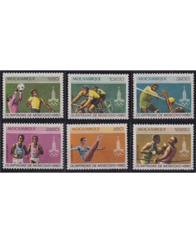 F-EX50250 MOZAMBIQUE MNH 1980 OLYMPIC GAMES MOSCOW CYCLING BOXING ATHLETISM BASKET.