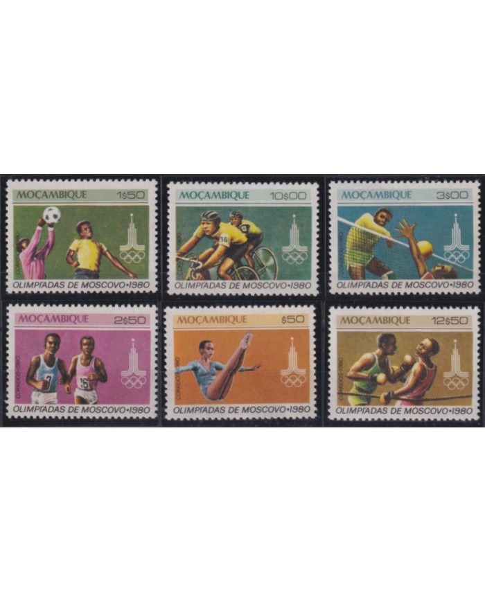 F-EX50250 MOZAMBIQUE MNH 1980 OLYMPIC GAMES MOSCOW CYCLING BOXING ATHLETISM BASKET.