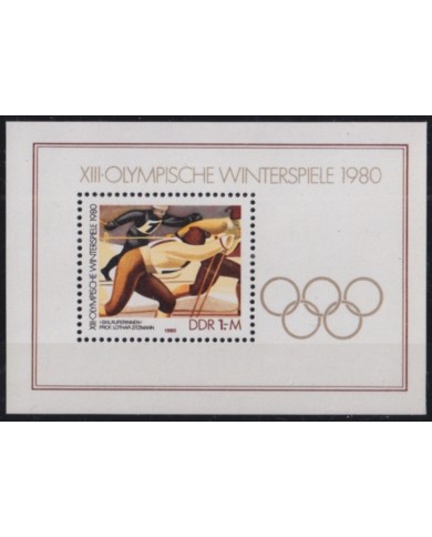 F-EX50247 GERMANY DDR MNH 1980 WINTER OLYMPIC GAMES LAKE PLACID.