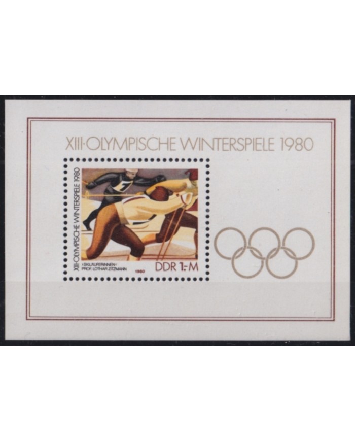 F-EX50247 GERMANY DDR MNH 1980 WINTER OLYMPIC GAMES LAKE PLACID.