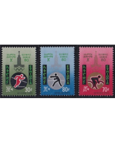 F-EX50238 ETHIOPIA MNH 1980 OLYMPIC GAMES MOSCOW BOXING ATHLETISM CYCLING.