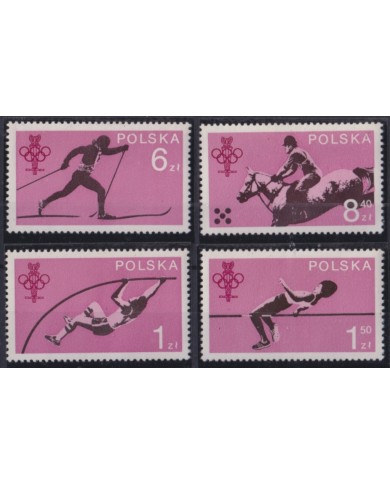 F-EX50229 POLAND MNH 1980 OLYMPIC GAMES MOSCOW SKATING ATHLETISM EQUESTRIAN.