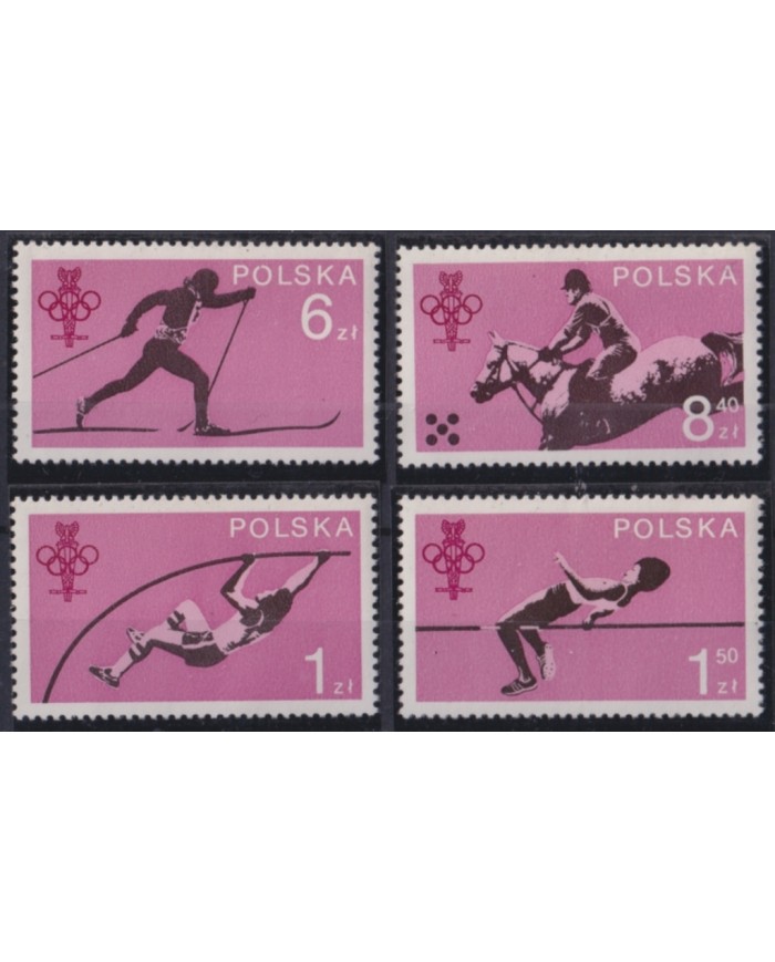 F-EX50229 POLAND MNH 1980 OLYMPIC GAMES MOSCOW SKATING ATHLETISM EQUESTRIAN.