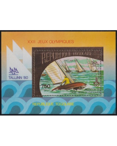 F-EX50241 TOGO MNH 1980 OLYMPIC GAMES TALLINN GOLDEN SHEET SAILING.