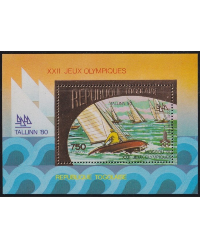 F-EX50241 TOGO MNH 1980 OLYMPIC GAMES TALLINN GOLDEN SHEET SAILING.