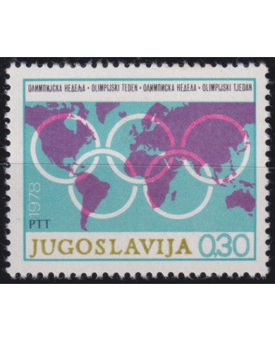 F-EX50220 YUGOSLAVIA MNH 1978 OLYMPIC GAMES MAPAMUNDI.
