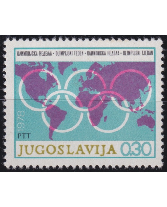 F-EX50220 YUGOSLAVIA MNH 1978 OLYMPIC GAMES MAPAMUNDI.
