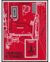 F-EX49810 TRINIDAD & TOBAGO MNH 1980 OLYMPIC GAMES ARCHEOLOGY TEMPLE PLANE.