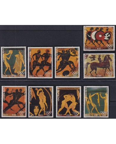 F-EX49811 PARAGUAY MNH 1980 OLYMPIC GAMES ARCHEOLOGY GREECE DRAWING SPORT.