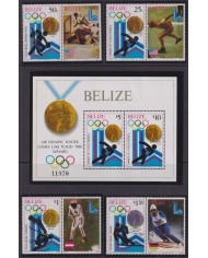 F-EX49814 BELIZE MNH 1980 WINTER OLYMPIC GAMES LAKE SKI SKATING ALPINE SKIING.