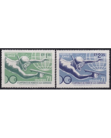 F-EX50189 CHILE MNH 1971 WORLD CHAMPIONSHIP HUNT FISHING FISH PECES.