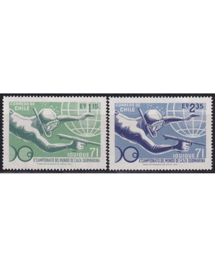 F-EX50189 CHILE MNH 1971 WORLD CHAMPIONSHIP HUNT FISHING FISH PECES.