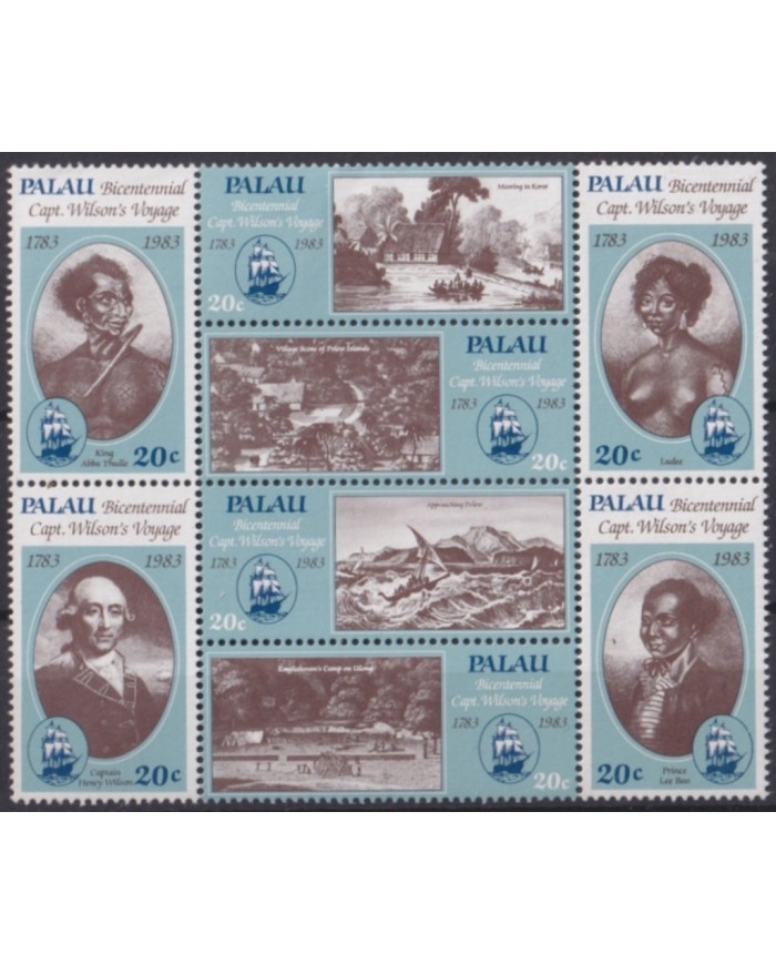 F-EX49982 PALAU IS MNH 1983 BICENTENARY OF WILSON VOYAGE SHIP.