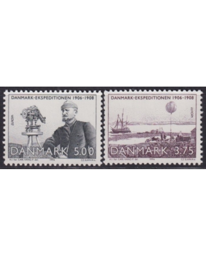 F-EX50134 DANMARK DENMARK MNH 1994 EUROPA CEPT SHIP DOG EXPEDITION.