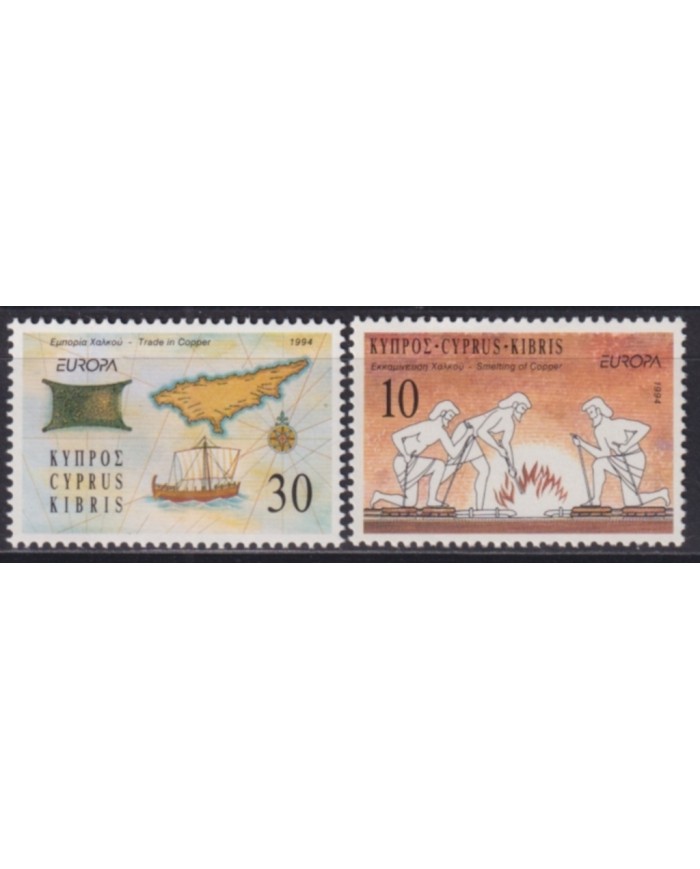 F-EX50133 CYPRUS KYBRIS MNH 1994 EUROPA CEPT SHIP GREAT DISCOVERY FIRE.