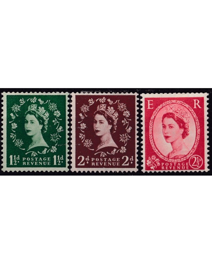 F-EX50264 ENGLAND UK GB 1952 MH QUEEN ELIZABETH WATERMARK SIDEWAYS.