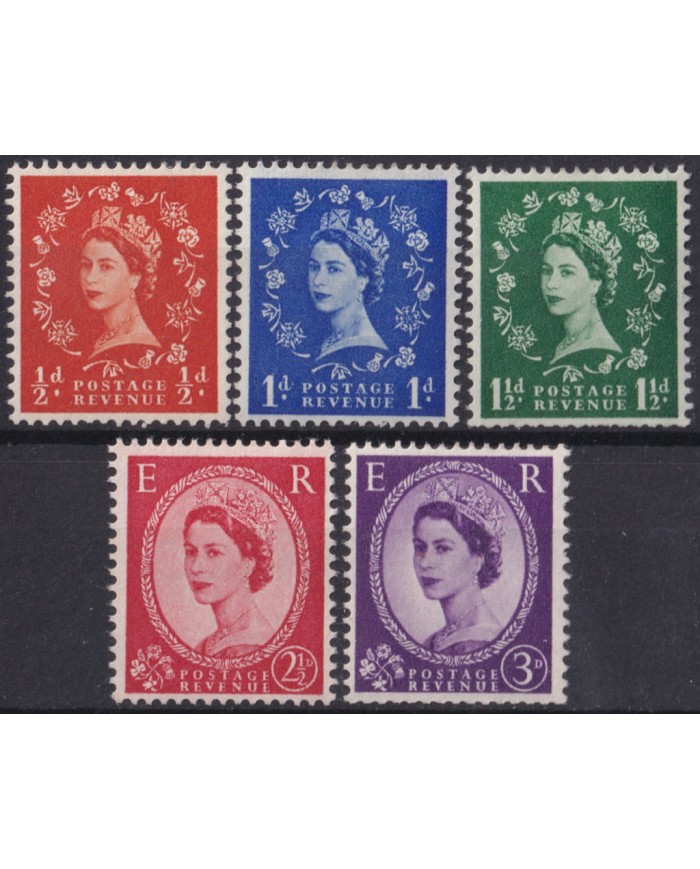 F-EX50266 ENGLAND UK GB 1958 MH QUEEN ELIZABETH INVERTED WATERMARK.