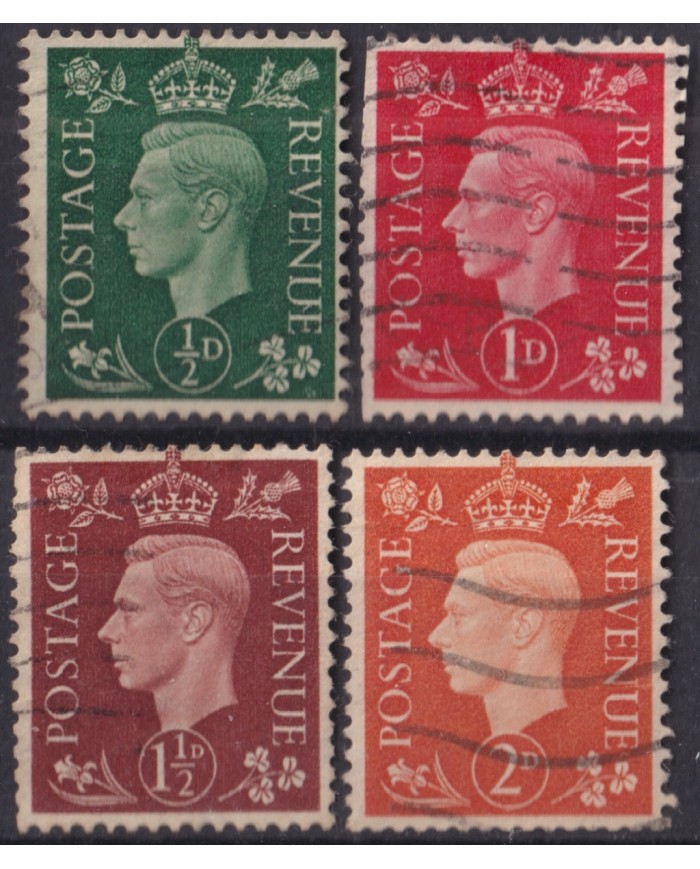 F-EX50269 ENGLAND UK GB 1937 USED KING GEORGE VI SIDEWAYS WATERMARK.