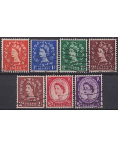 F-EX50273 ENGLAND UK GB 1955 USED QUEEN ELIZABETH WATERMARK INVERTED