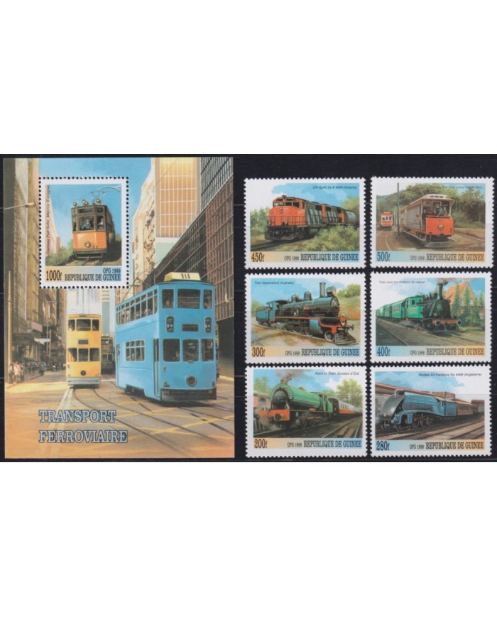F-EX50280 GUINEE GUINEA MNH 1999 OLD LOCOMOTIVE RAILROAD FERROCARRIL TRAIN.