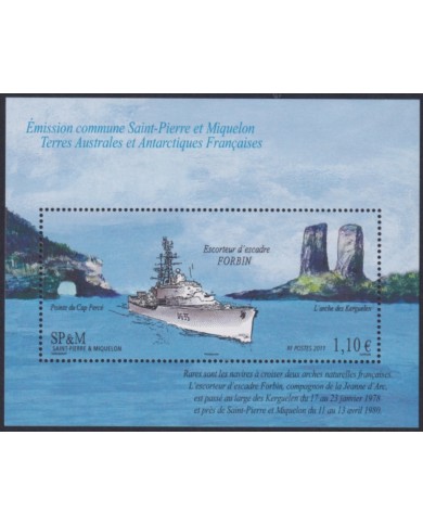 F-EX50368 SAINT PIERRE ET MIQUELON SPM MNH 2011 ESCUADRE FORBIN SHIP BATTLESHIP.
