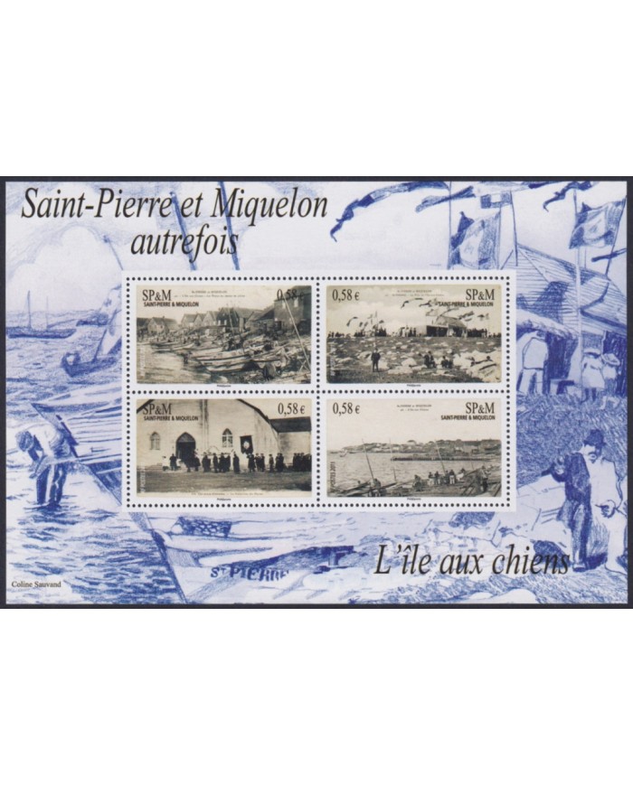 F-EX49840 SAINT PIERRE ET MIQUELON SPM MNH 2011 OLD PHOTO SHIP BOATS PHISHING.