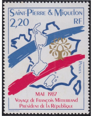 F-EX50296 SAINT PIERRE ET MIQUELON MNH 1987 VISIT PRESIDENT FRANCOIS MITTERRAND.