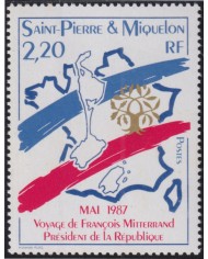 F-EX50296 SAINT PIERRE ET MIQUELON MNH 1987 VISIT PRESIDENT FRANCOIS MITTERRAND.