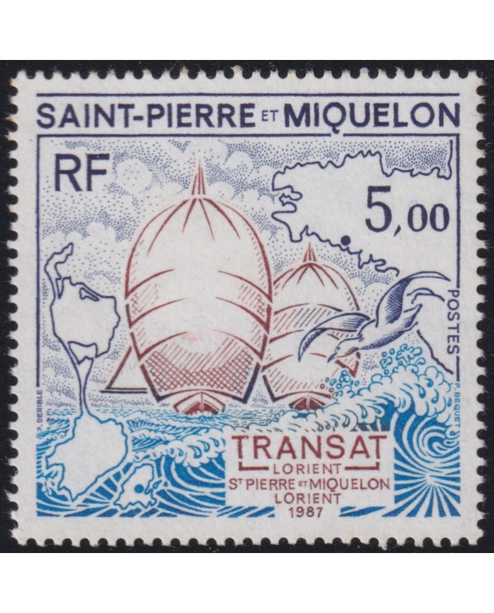 F-EX50300 SAINT PIERRE ET MIQUELON MNH 1987 SAILING SHIP TRANSAT.