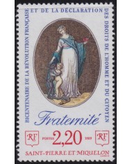 F-EX50301 SAINT PIERRE ET MIQUELON MNH 1989 FRANCE REVOLUTION FRATERNITE.