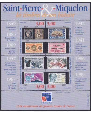 F-EX49847 SAINT PIERRE ET MIQUELON MNH 1999 HISTORIC EVENTS VISIT DE GAULLE.