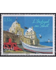 F-EX50340 SAINT PIERRE ET MIQUELON MNH 2006 ART PAINTING CHURCH & SHIP.