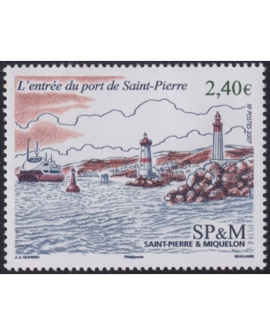 F-EX50320 SAINT PIERRE ET MIQUELON MNH 2007 HARBOR OF SAINT PIERRE LIGHTHOUSE.