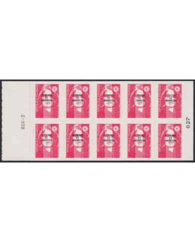 F-EX50372 SAINT PIERRE ET MIQUELON MNH 1993 BOOKLET MARIANNE ADHESIVE.