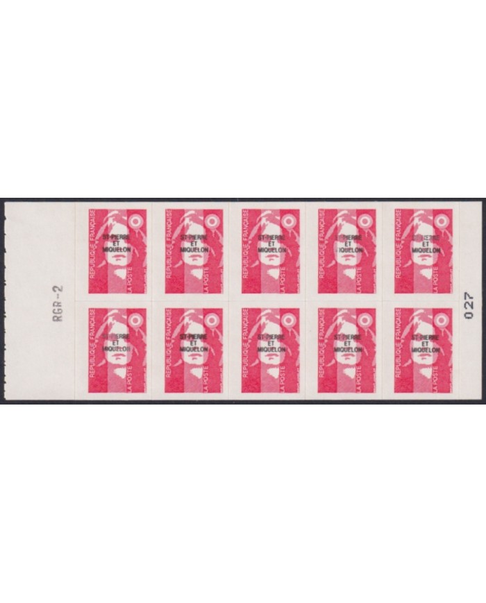 F-EX50372 SAINT PIERRE ET MIQUELON MNH 1993 BOOKLET MARIANNE ADHESIVE.