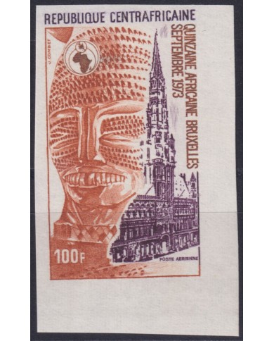 F-EX50288 CENTRAL AFRICA MNH 1973 IMPERF AFRICAN WEEK CITY HALL BRUXELLES.