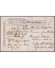 F-EX50396 GERMANY 1915 ZEPPELIN POSTCARD. DAMAGE.