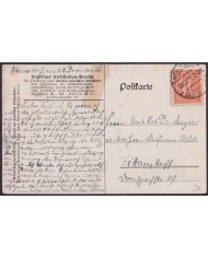 F-EX50402 GERMANY 1921 ZEPPELIN POSTCARD. DAMAGE