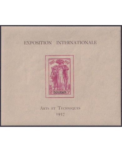 F-EX50397 FRANCE SOUDAN 1937 MNH ARTS & TECNICS INTERNATIONAL EXPO.
