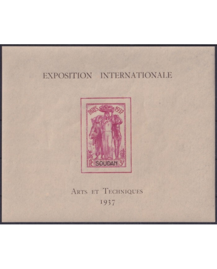 F-EX50397 FRANCE SOUDAN 1937 MNH ARTS & TECNICS INTERNATIONAL EXPO.