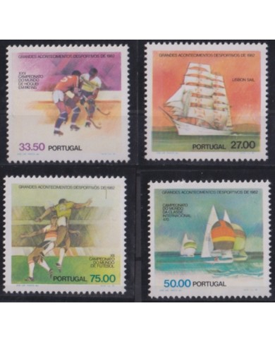 F-EX49499 PORTUGAL MNH 1982 BIG SPORT EVENTS SAILING SHIP SOCCER CHAMPIONSHIP.