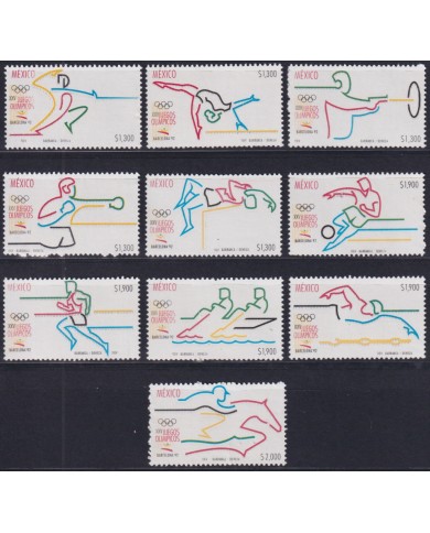 F-EX49518 MEXICO MNH 1992 OLYMPIC GAMES BARCELONA SOCCER EQUESTRIAN BOXING.