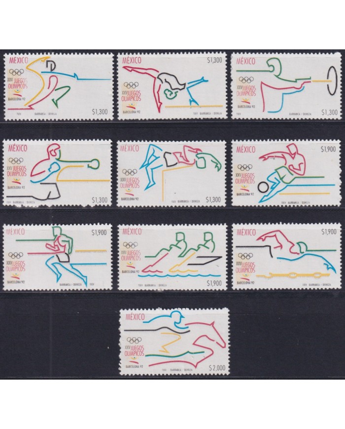 F-EX49518 MEXICO MNH 1992 OLYMPIC GAMES BARCELONA SOCCER EQUESTRIAN BOXING.