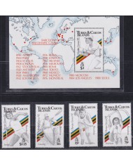 F-EX49391 TURKS & CAICOS MNH 1990 OLYMPIC GAMES BARCELONA BASKETBALL BASEBALL.