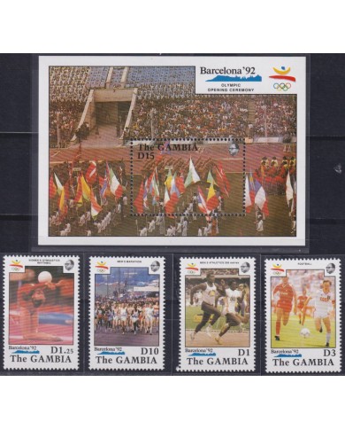 F-EX49394 GAMBIA MNH 1992 OLYMPIC GAMES BARCELONA FOOTBALL ATHLETISM GYMNASTICS.