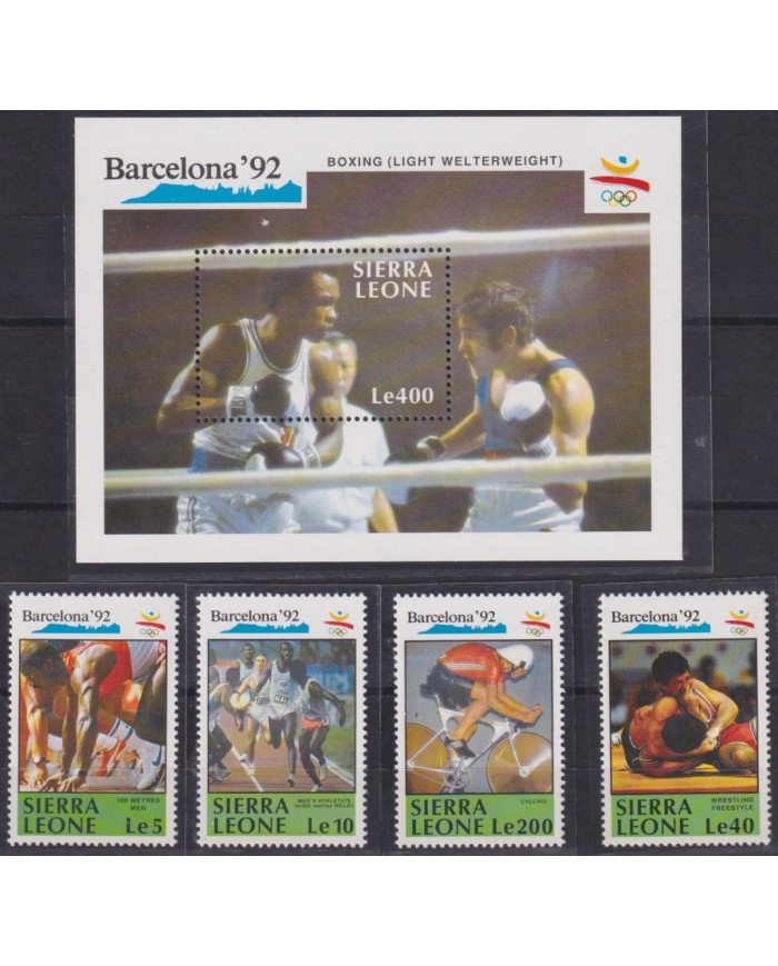 F-EX49484 SIERRA LEONE MNH 1990 OLYMPIC GAMES BARCELONA FOOTBALL ATHLETISM CYCLING.